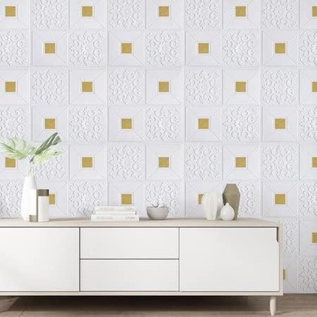 golden tikdi brick Seedware 3D Brick Wallpaper Waterproof Peel and Stick with Self-Adhesive Wall Panels Use for Bedroom, Kitchen, Bathroom, Fireplace, and Home Decor (2, Golden Tikdi Brick Wallpaper)