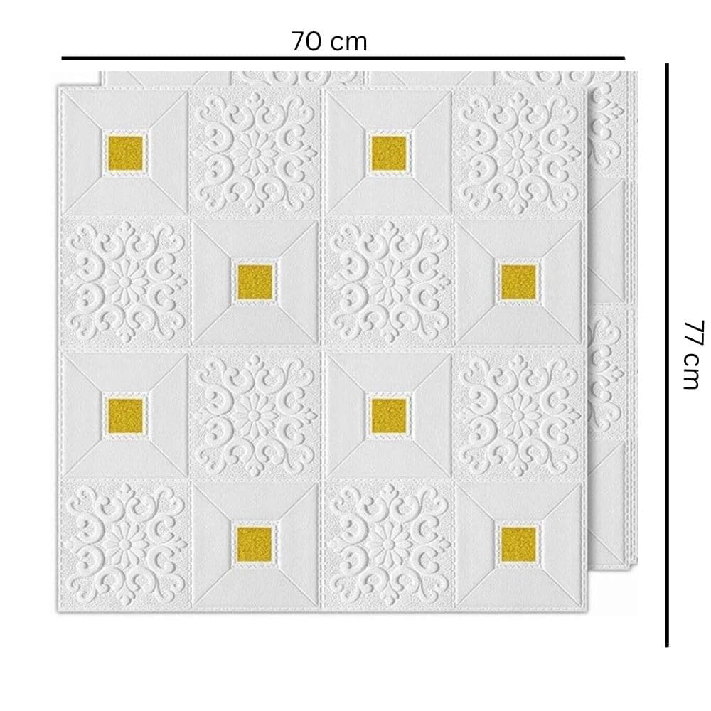 golden tikdi brick Seedware 3D Brick Wallpaper Waterproof Peel and Stick with Self-Adhesive Wall Panels Use for Bedroom, Kitchen, Bathroom, Fireplace, and Home Decor (2, Golden Tikdi Brick Wallpaper)