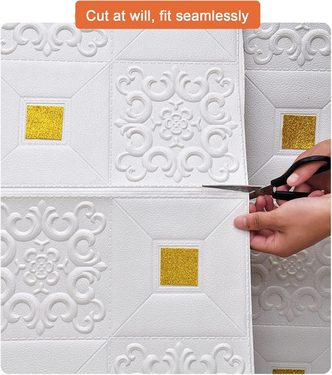 golden tikdi brick Seedware 3D Brick Wallpaper Waterproof Peel and Stick with Self-Adhesive Wall Panels Use for Bedroom, Kitchen, Bathroom, Fireplace, and Home Decor (2, Golden Tikdi Brick Wallpaper)